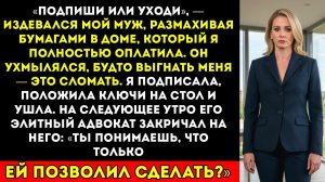 Мой муж заставил меня отказаться от моего особняка и состояния в миллион долларов, пока адвокат