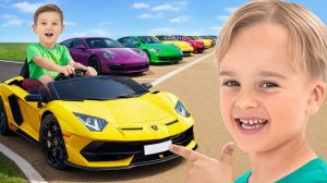 ВЛАДИК И НИКИТКА | Игра с пятьюдесятью машинками — детский челлендж