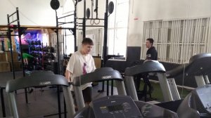 Малой на тренировке...