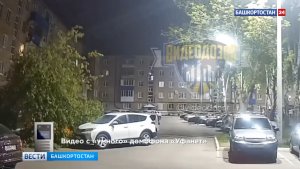 Момент падения дерева на припаркованные машины в Башкортостане попал на видео