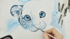 Рисую тигра гуашью на холсте | Поэтапный процесс (часть 1)
