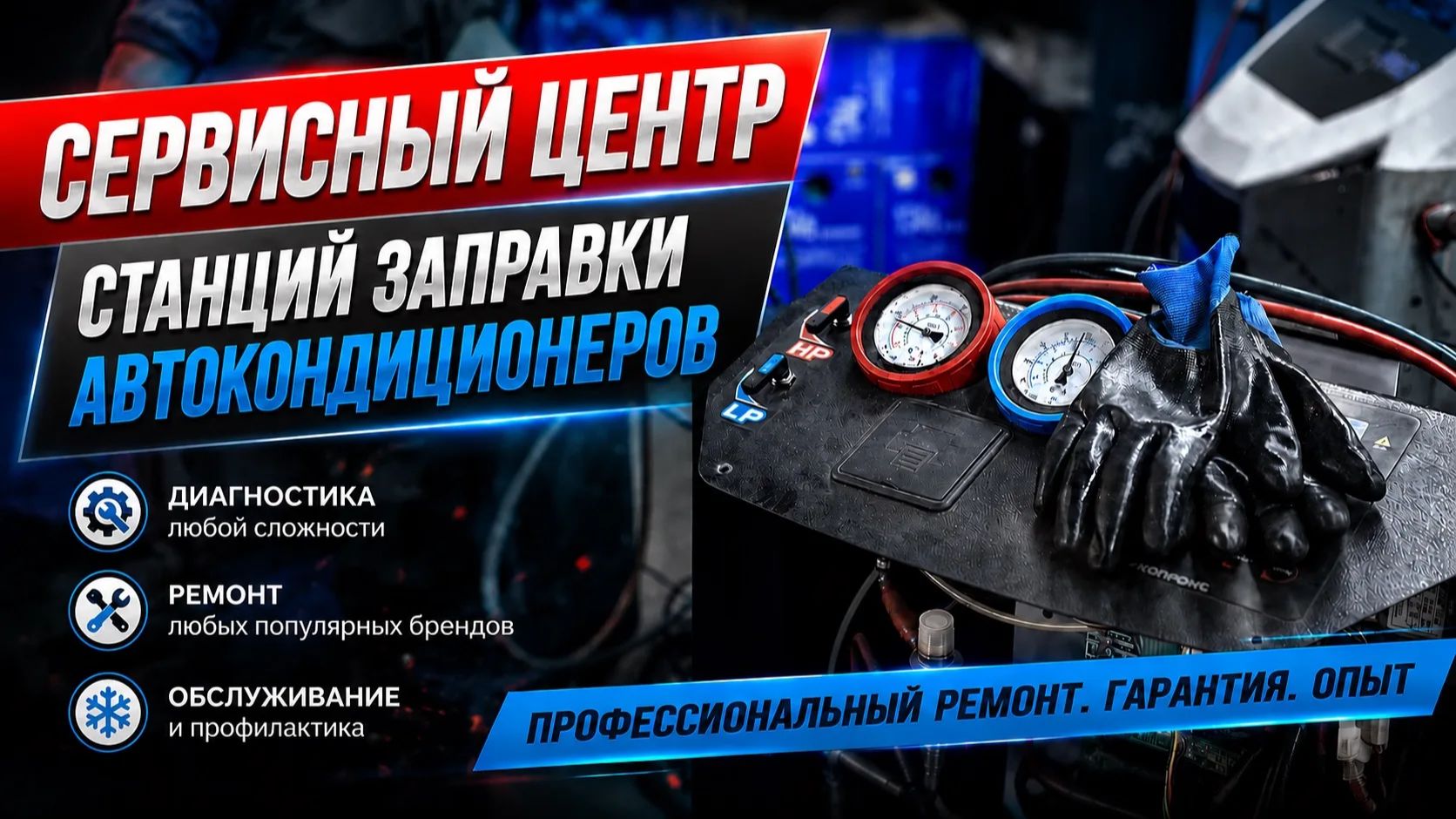 Сервисный центр по ремонту станций заправки автокондиционеров