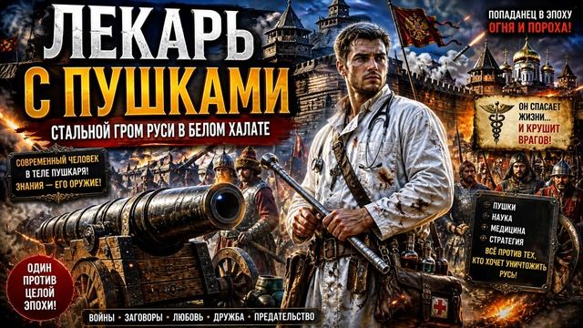 Аудиокнига. Попаданцы. «Лекарь с пушками» Книга 1 из 6