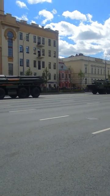 Военная техника на Садовом кольце после  парада. Москва - День Победы 9 мая Фрагмент 8