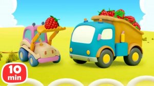 Сборник мультфильмов: машинки Мокас собирают урожай и играют в прятки в кубиках 🚜🧩
