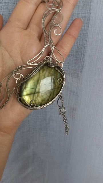 колье с лабрадором украшения wirewrap украшение украшенияизпроволоки колье ручнаяработа