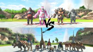 АРБС 4 ГОРИЛЛЫ ПРОТИВ КУЧИ РАЗНЫХ ЖИВОТНЫХ — БИТВА 🦍🦍🦍🦍 VS 🐺🦁🐻🦌🦖💀