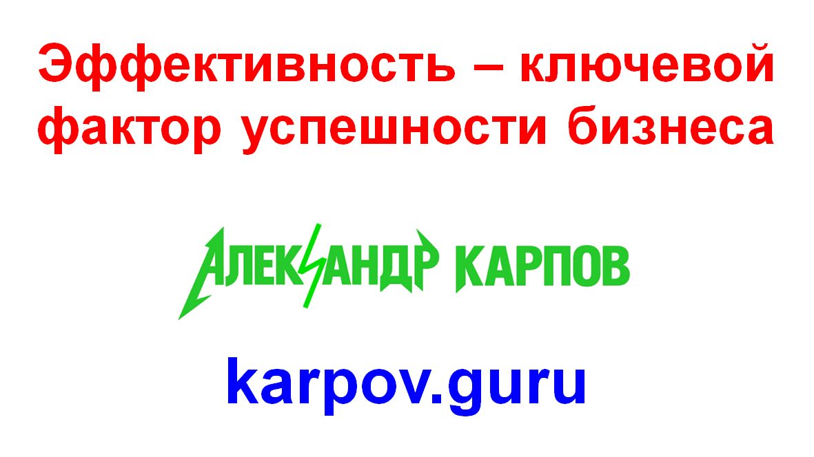 Эффективность – ключевой фактор успешности бизнеса