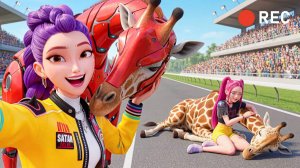 РУМИ выиграл чемпионат по гонкам на жирафах - KPOP Demon Hunters
