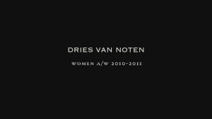 Показ мужской коллекции Dries Van Noten осень-зима 2010-2011 (без звука)