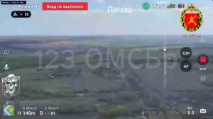 Военнослужащие 123-й бригады «самарканда» развернули флаги РФ в населенном пункте Резниковка