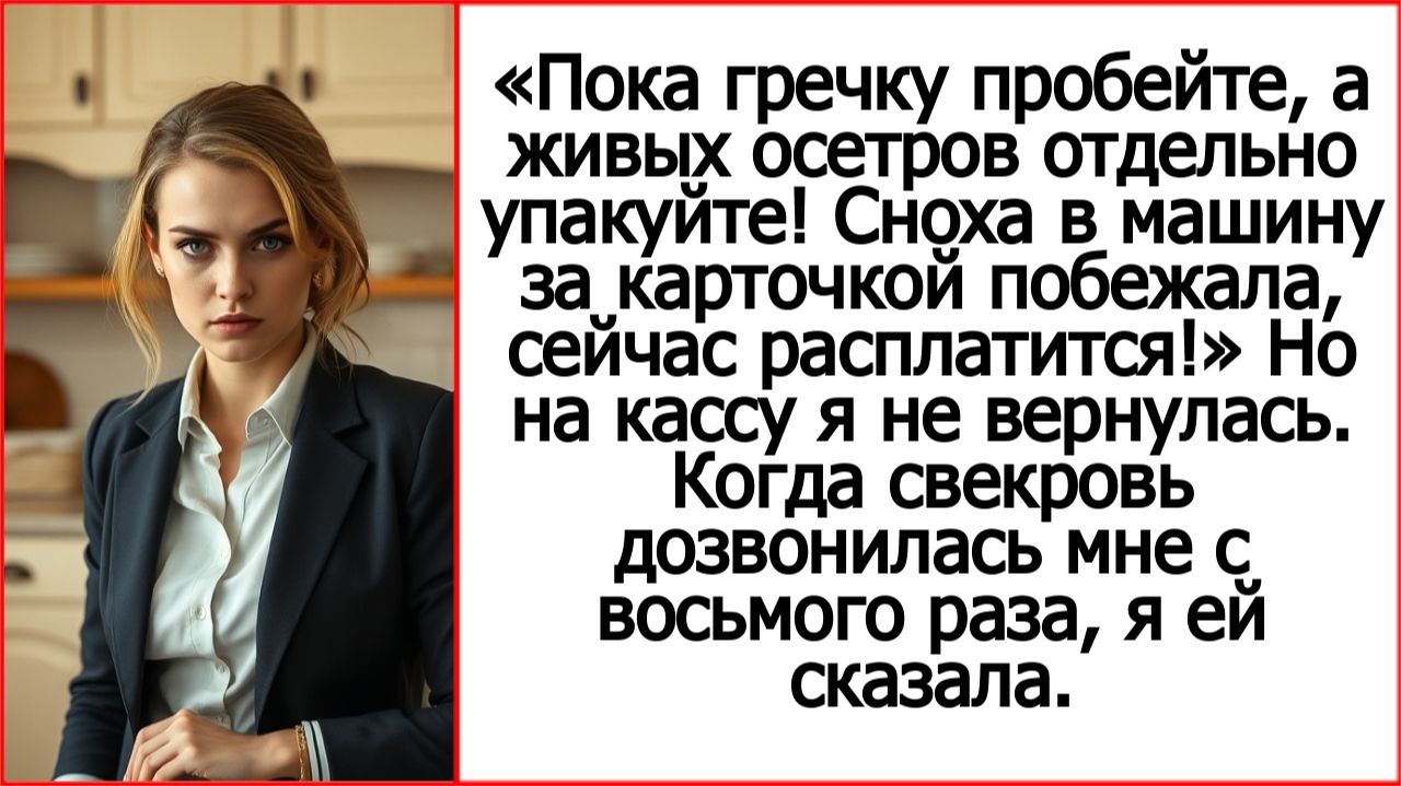 Истории из жизни. Сноха в машину за карточкой побежала, сейчас расплатится. Свекровь на кассе
