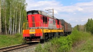ЧМЭ3-4391 с вагоном диагностики и мониторинга инфраструктуры