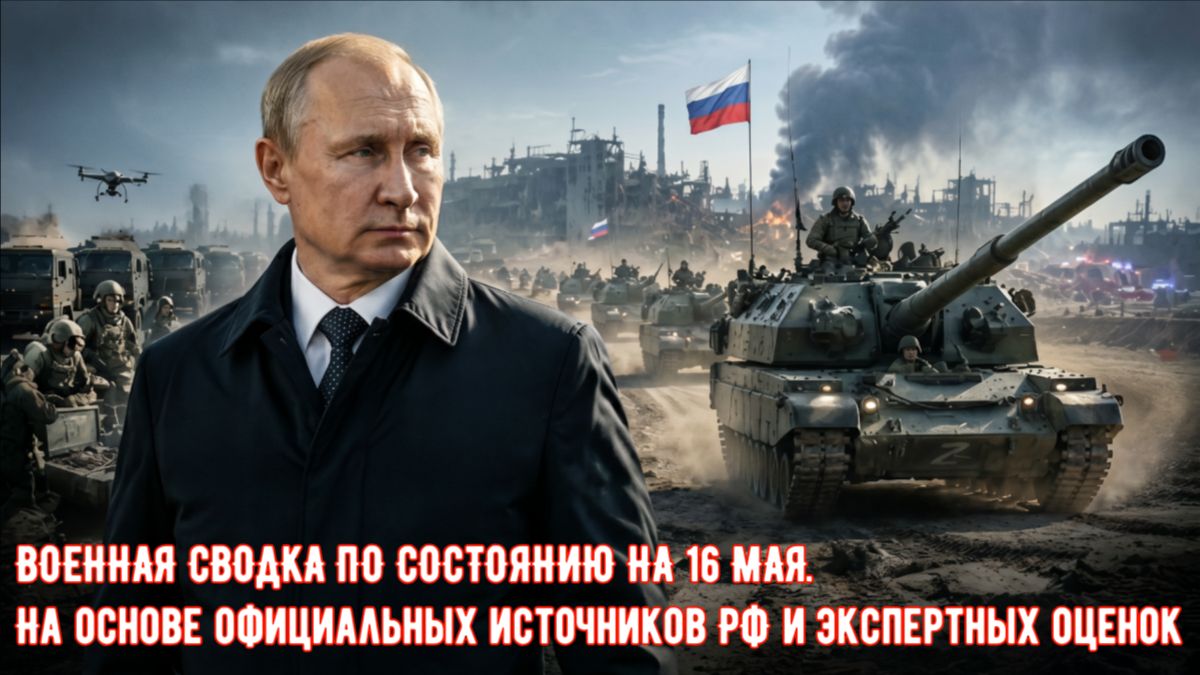 ВОЕННАЯ СВОДКА ПО СОСТОЯНИЮ НА 16 МАЯ.  На основе официальных источников РФ и экспертных оценок