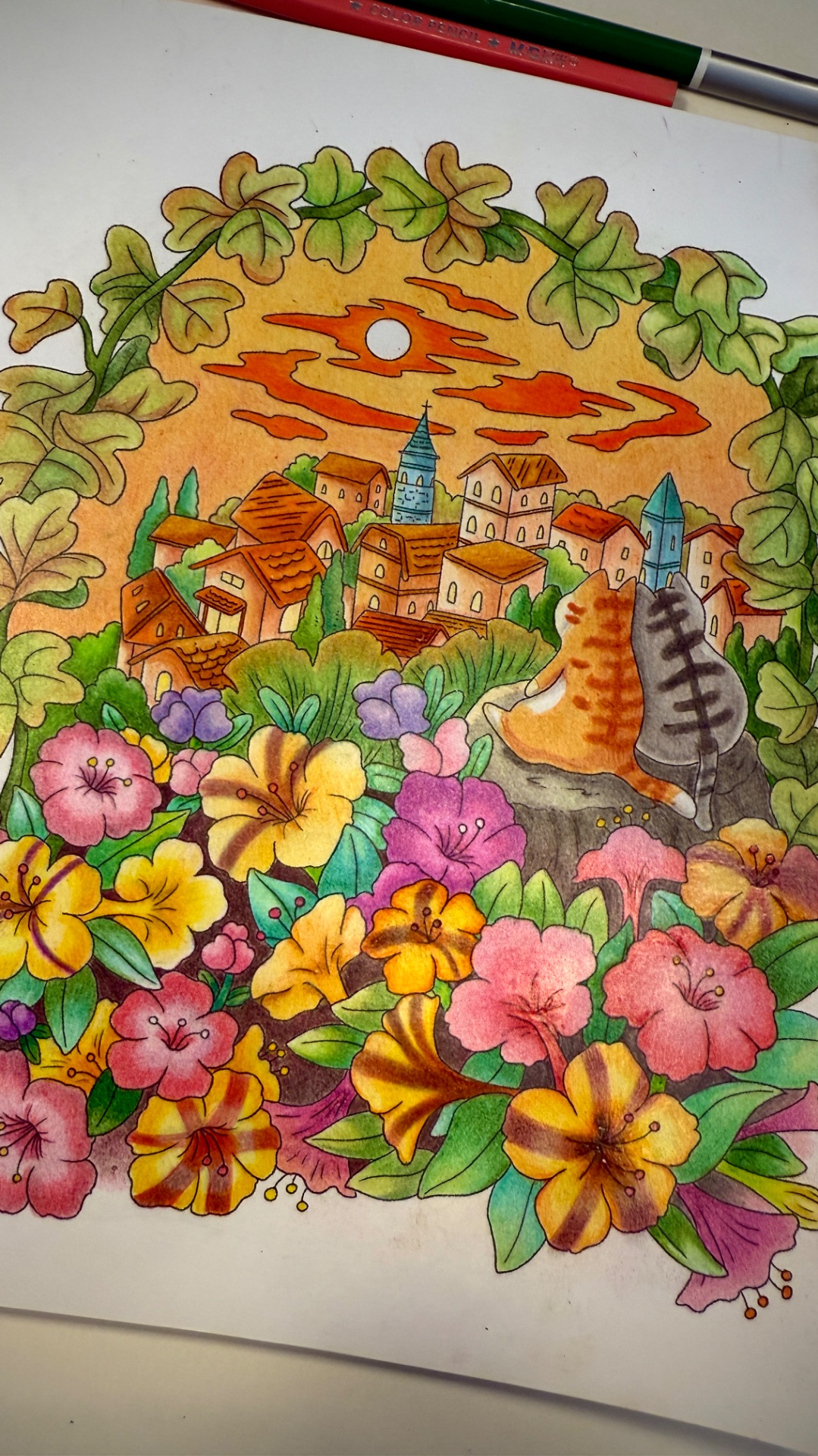 Раскраска «Осенним днем в Корее»🐈🌸 Иллюстрации Чон Сон Джин