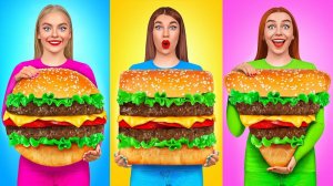 Геометрический Челлендж с Едой # Забавные Лайфхаки с Едой с Mega DO Challenge