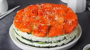 Домашний суши торт ФИЛАДЕЛЬФИЯ! Не Переплачивайте! ВКУСНЕЙШИЙ СУШИ ТОРТ. САЛАТ КАК СУШИ РОЛЫ