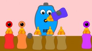 Big Rainbow Milk Bottle   Drinking Big Color Milk Bottle   Asmr Mukbang Animation   NCR Animation
