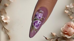 Рисую плоской кистью. Цветочный нейл-арт. МК