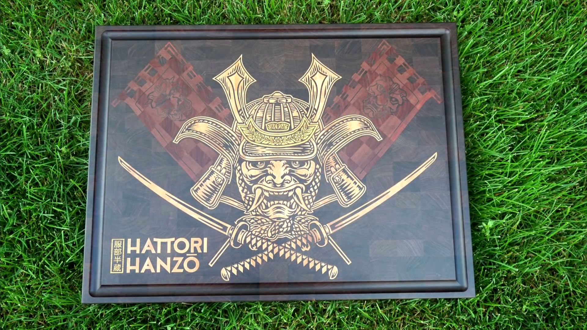 Разделочная доска Hattori Hanzo #3. Инкрустация на станке с ЧПУ.