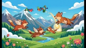 Мультик — Летающие зверьки над горными вершинами