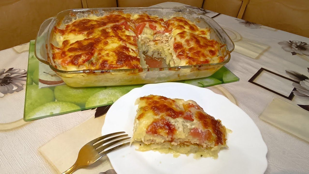Гарниры. Греческая запеканка с картофелем и помидорами