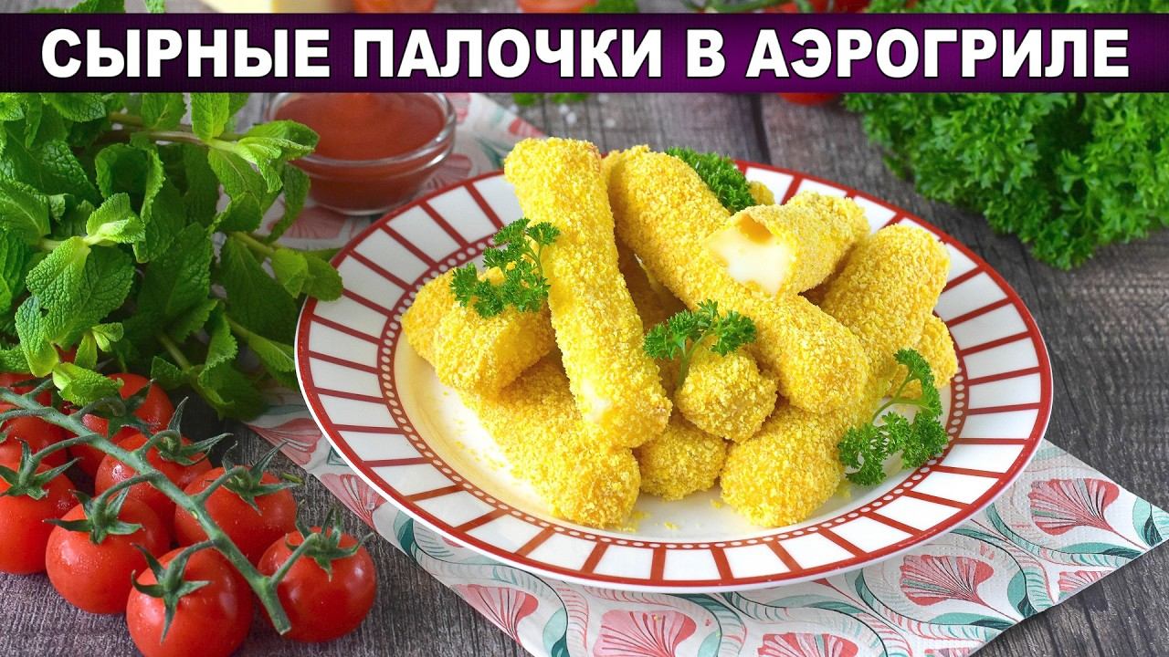 Сырные палочки в аэрогриле: хрустят как в ресторане  10 минут