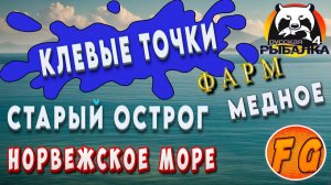 МЕДНОЕ. Старый острог. Норвежское море. Русская рыбалка 4.  Клевые точки рр4. Russian Fishing 4