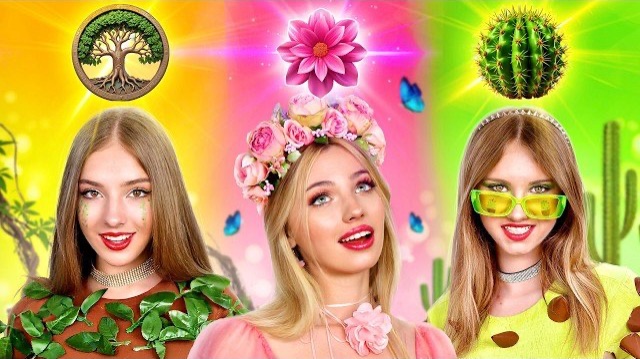 🌸 ДЕВУШКА ЦВЕТОК Vs ДЕВУШКА КАКТУС Vs ДЕВУШКА ДЕРЕВО! 🌵 Битва ВОЛШЕБНЫХ в Школе! 🔮