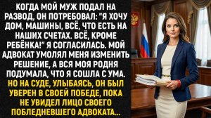 Когда мой муж подал на развод, он потребовал Я хочу дом, машины, деньги, всё, кроме ребёнка
