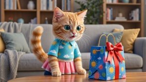 Командировка мамы-кошки – плюшевый мишка для её котёнка