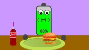 Battery Overcharged By Eating Fast Food   Asmr Mukbang Animation   NCR Animation
