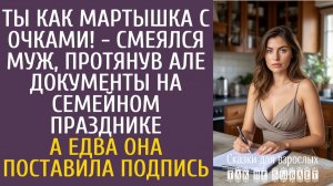 Истории из жизни Ты как мартышка с очками! - смеялся муж, протянув документы на семейном празднике…