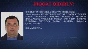 Jinoyat kodeksining 168-moddasida ko‘rsatilgan jinoyatni sodir etgani uchun Radjabov Shaxobiddin qid