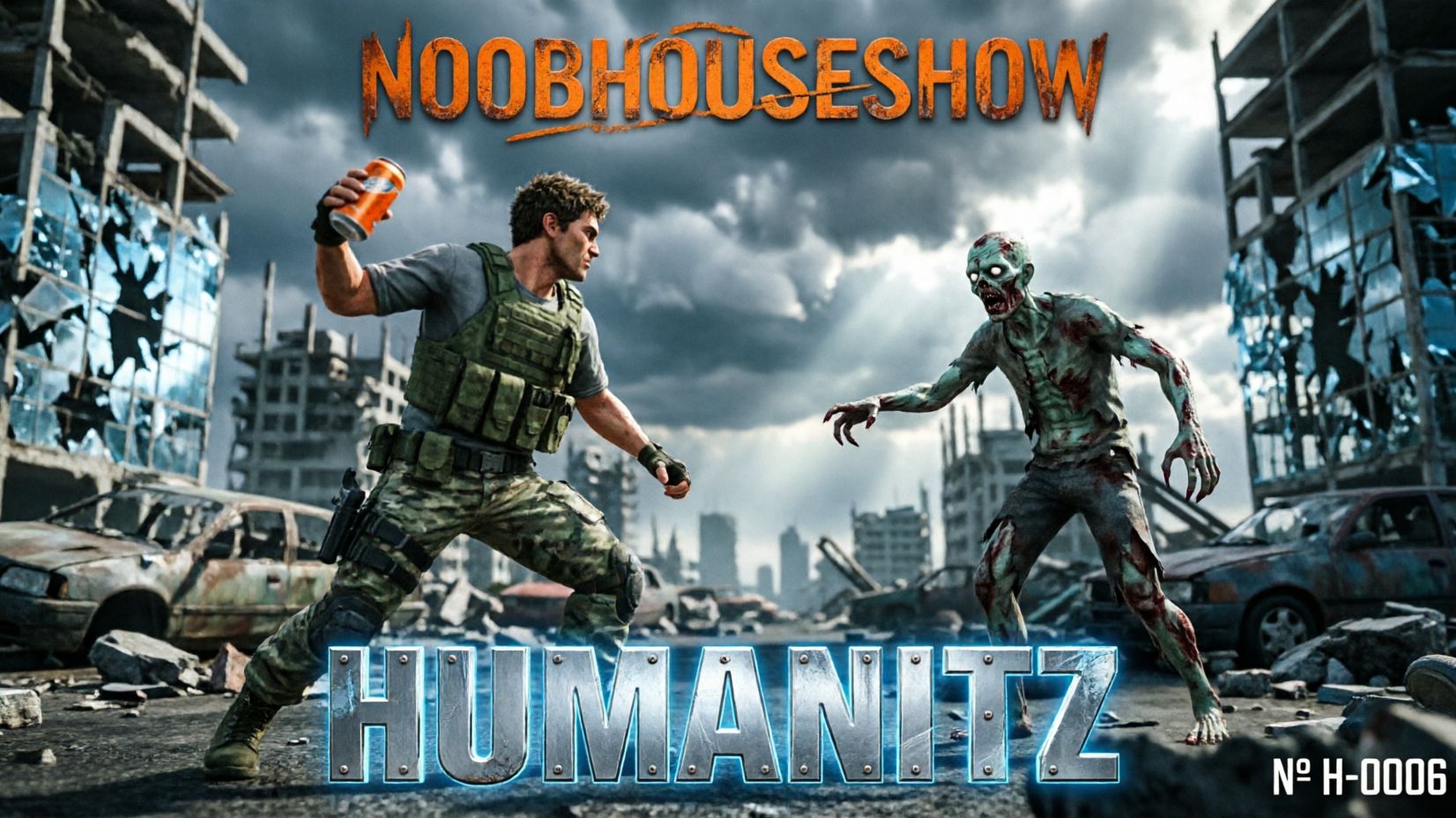 NOOBHOUSESHOW  №H-0006: Приключение троих в городе Humanitz, на витамине А. Нашли оружейный магазин.