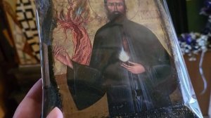 Икона святого Ефрема Нового чудотворца и миро