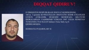 Jinoyat kodeksining 168-moddasida ko‘rsatilgan jinoyatni sodir etgani uchun Salimov Feruz Safo o‘g‘l