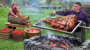 Самая сочная говяжья ножка в медово-томатной глазури в деревне!