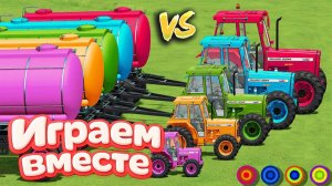 МУЛЬТИКИ ПРО РАЗНОЦВЕТНЫЕ МАШИНКИ И ТРАКТОРЫ ДЛЯ ДЕТЕЙ 🚜 ГОНКИ ТРАКТОРОВ ДЛЯ ДЕТЕЙ №40