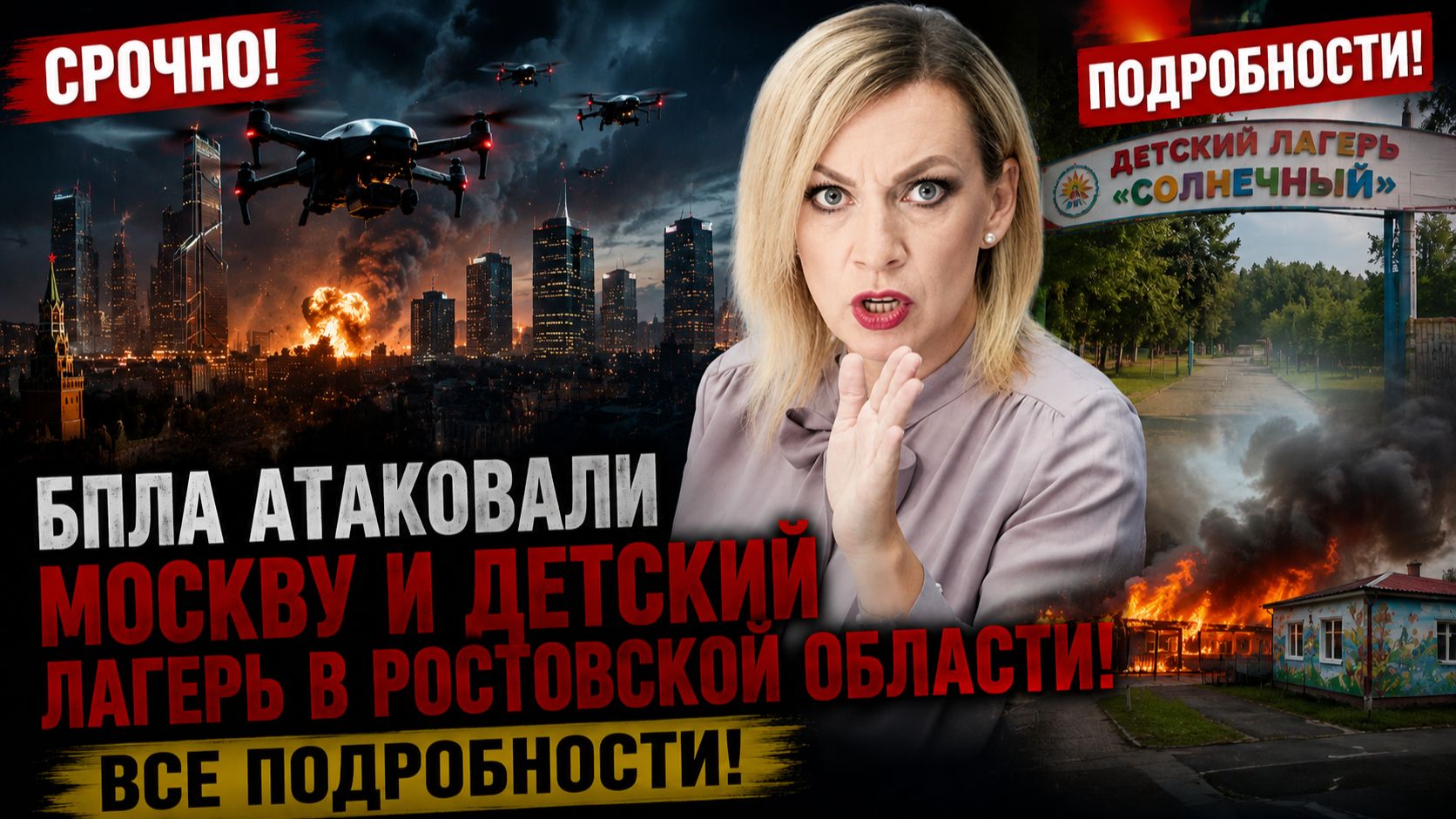 БПЛА атаковали Москву и детский Лагерь в Ростовской Области. Подробнее