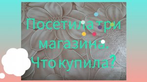 Посетила три магазина.Что купила?