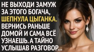 Не выходи ЗАМУЖ за этого БОГАЧА, шепнула ЦЫГАНКА. Сходи домой и сама всё увидишь... Аудиорассказ