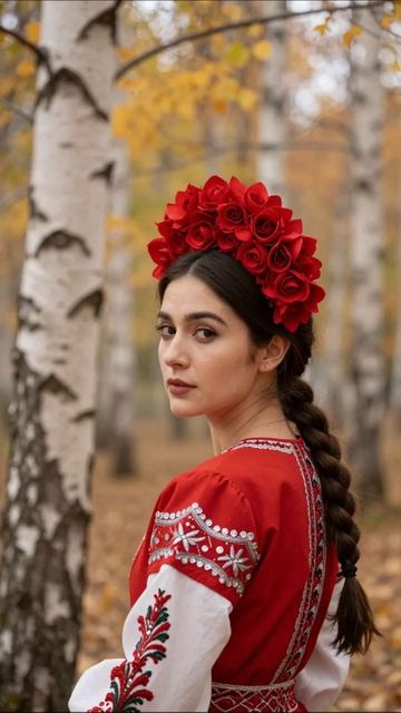 Красивая девушка в народном костюме #культура #традиции #осень