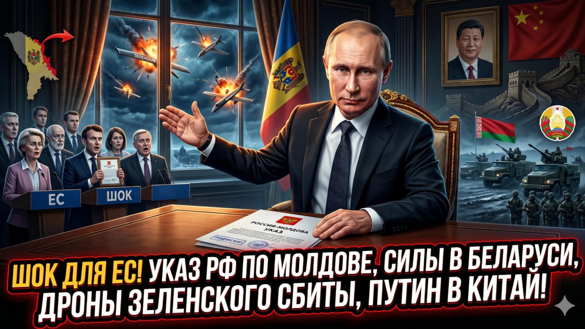 💥Меркурис | Четыре удара Кремля: Молдавия в шоке, Беларусь в строю, дроны бессильны, Путин в Китай