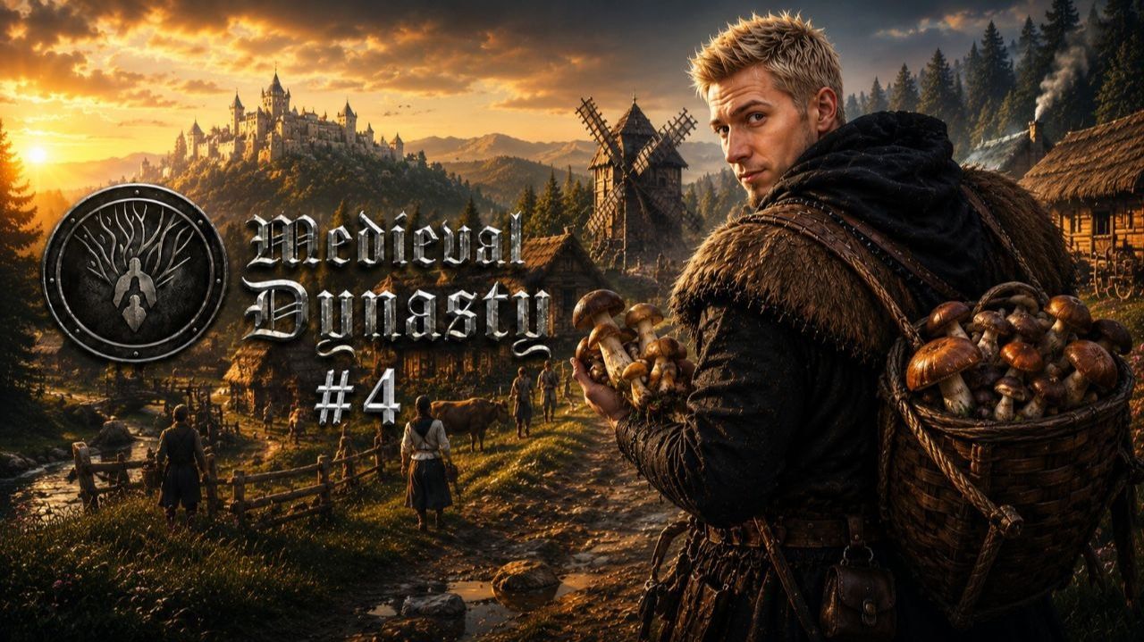 Грибной сезон в долине: Закладываем первый фундамент - Medieval Dynasty #4