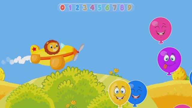 Детский развивающий мультфильм: лопаем шарики, считаем.