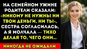 За Семейным Ужином Родители Сказали «Никому Не Нужны Ни Твои Деньги, Ни Ты». Сестра Согласилась