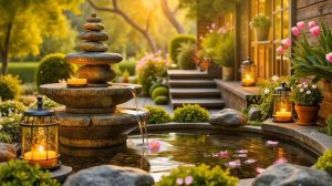 ОЧЕНЬ РАССЛАБЛЯЮЩАЯ МУЗЫКА, ПИАНИНО ДЛЯ МЕДИТАЦИИ 🌸🕯️ КРАСИВЫЙ САД, ЗВУКИ ВОДЫ ДЛЯ СНА И ОТДЫХА