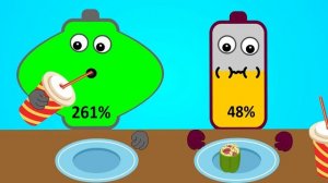 Full Battery Vs Low Battery Mukbang   Asmr Mukbang Animation   NCR Animation