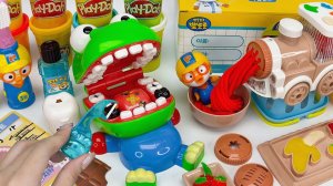 Игрушка-стоматолог и Готовим еду из пластилина! Распаковка и Обзор ярких игрушек! Видео для детей!